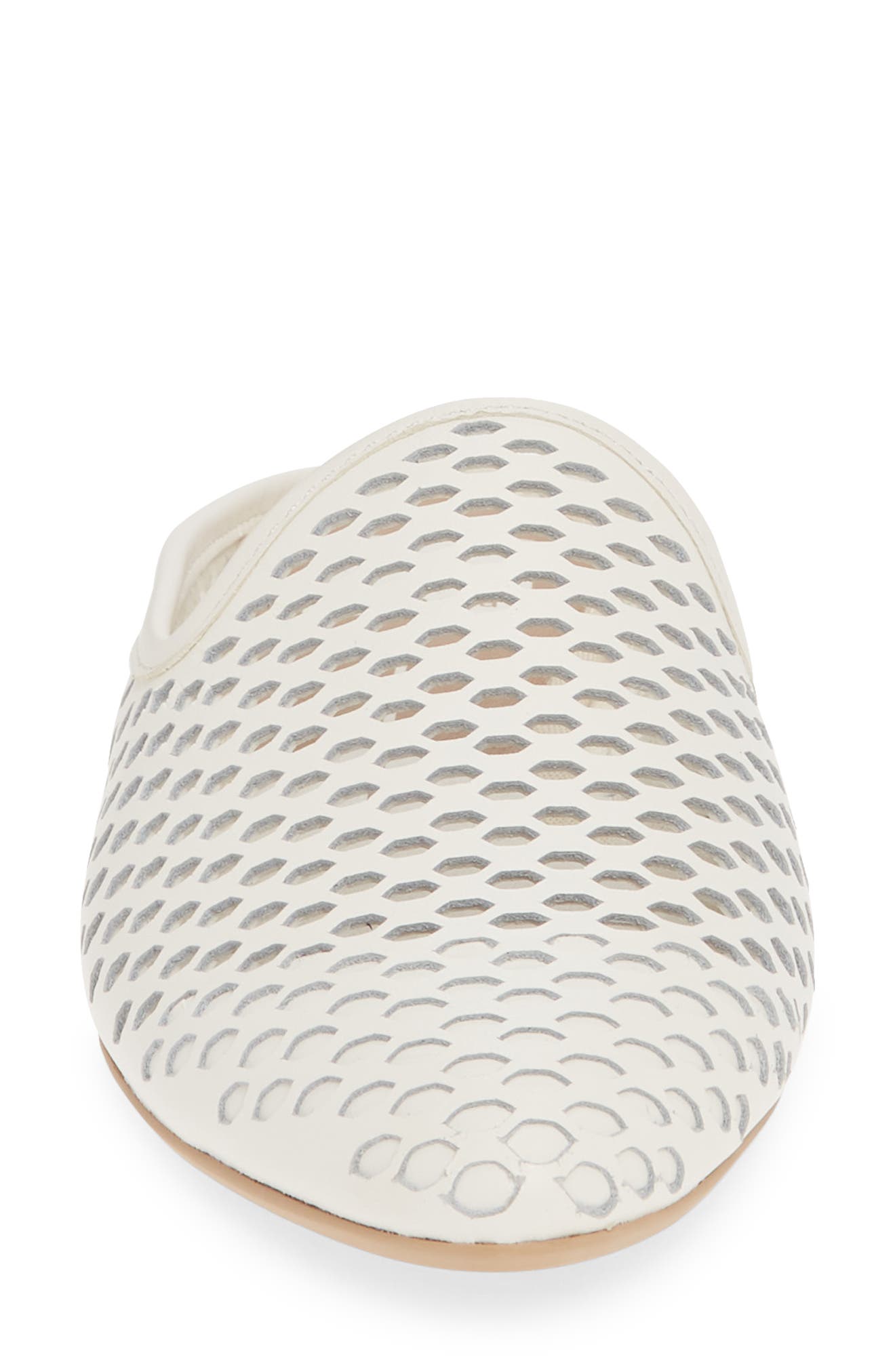 Grant Perforated Loafer Mule, Alternate, color, WHITE LEATHER