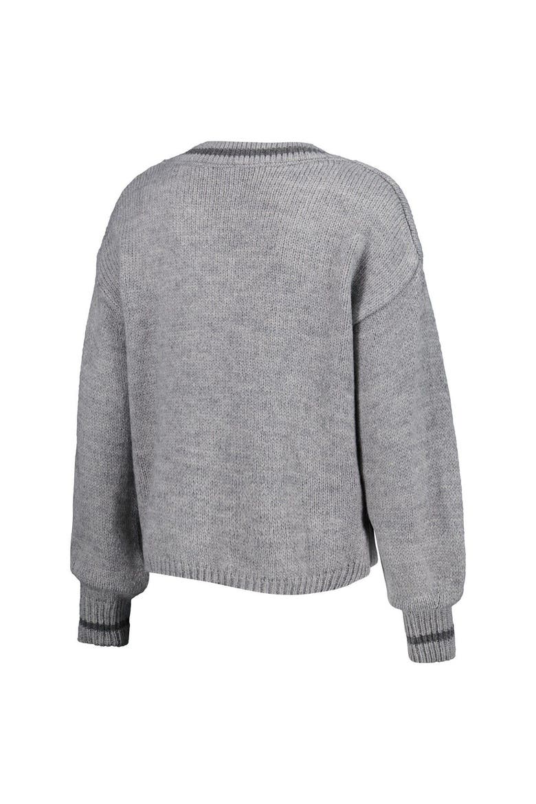 Women's Lusso Gray Phoenix Suns Scarletts Lantern Sleeve Tri-Blend V-Neck Pullover Sweater, Alternate, color, Gray