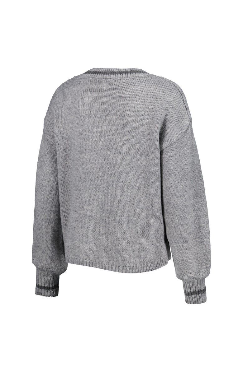 LUSSO Women's Lusso Gray Phoenix Suns Scarletts Lantern Sleeve Tri-Blend V-Neck Pullover Sweater, Alternate, color, Gray