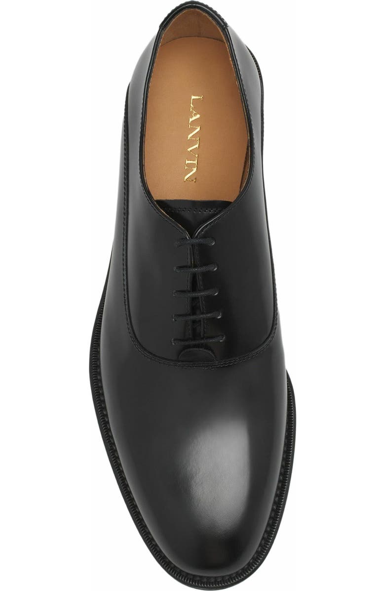 Lanvin Signature Leather Oxford Shoes, Alternate, color, Black