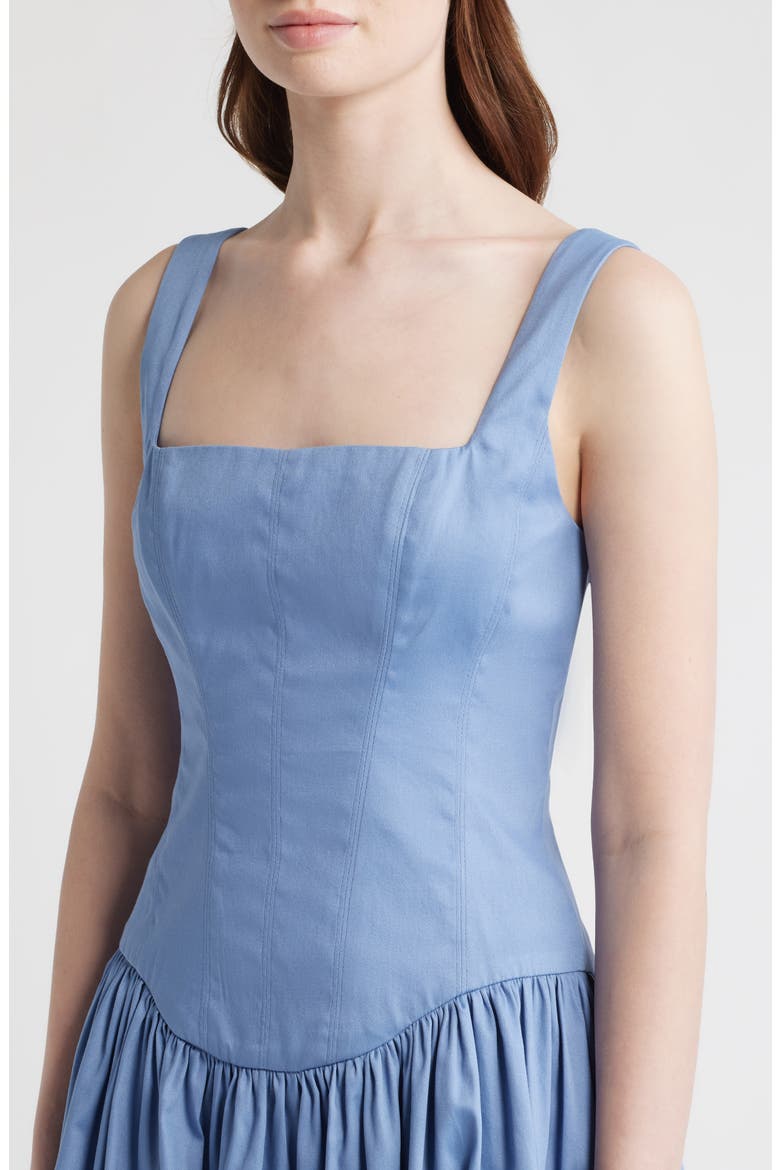 Birdie Drop Waist Fit & Flare Midi Dress, Alternate, color, CORNFLOWER BLUE