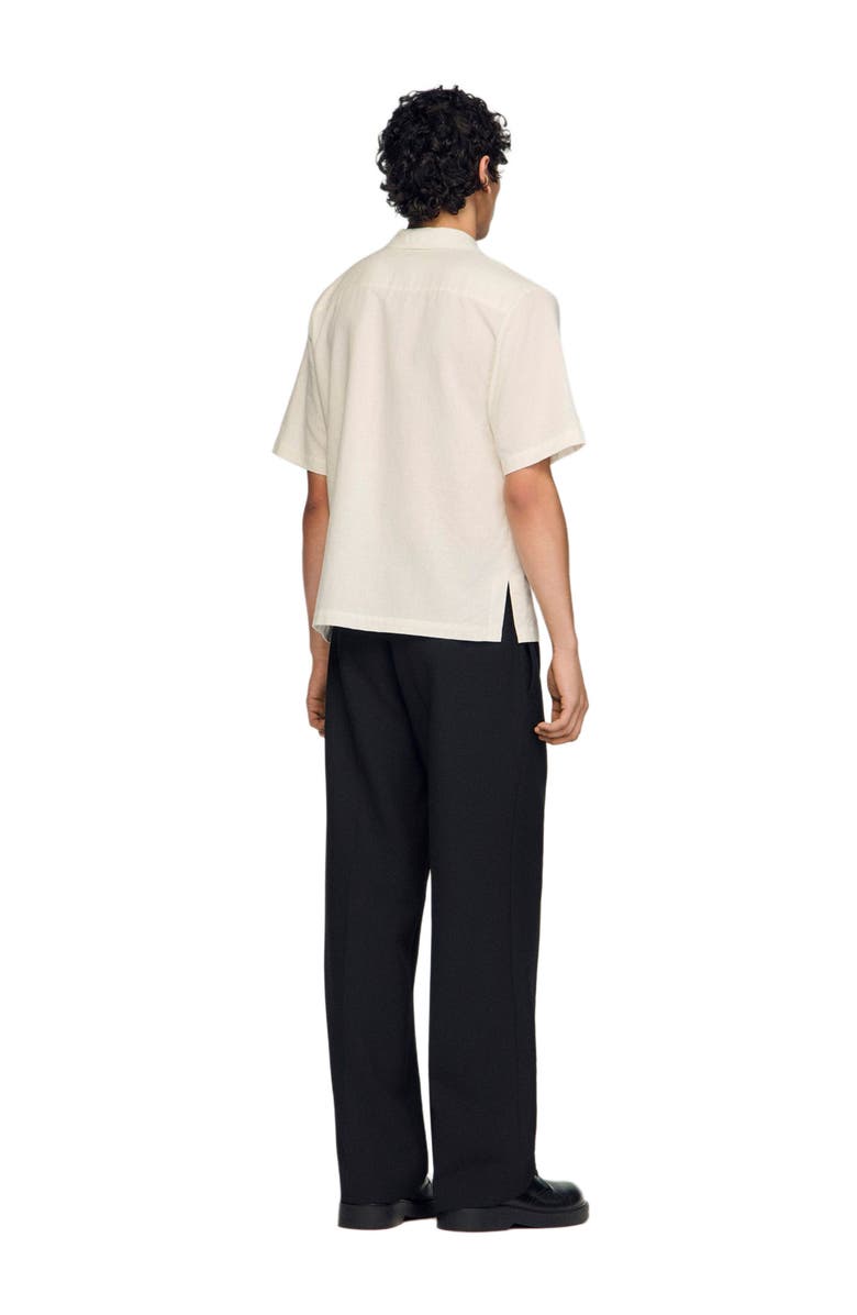 SANDRO Cotton and linen shirt, Alternate, color, Ivory.