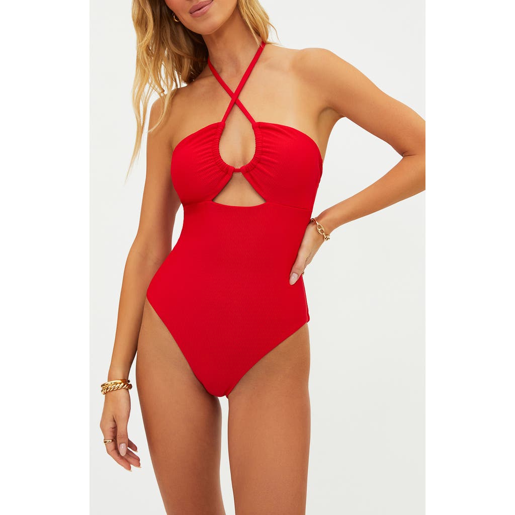 BEACH RIOT BEACH RIOT PHOENIX HALTER ONE-PIECE SWIMSUIT