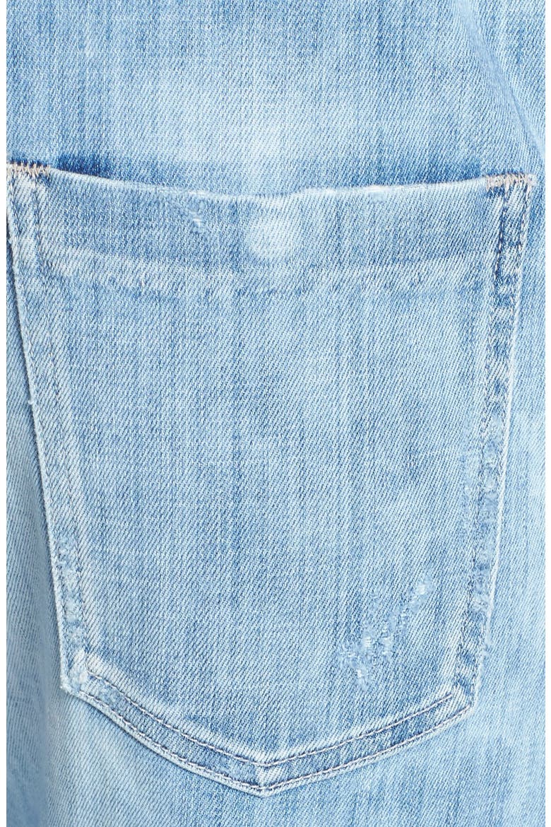 'Quincey' Distressed Denim Overalls, Alternate, color, SUN BLEACH