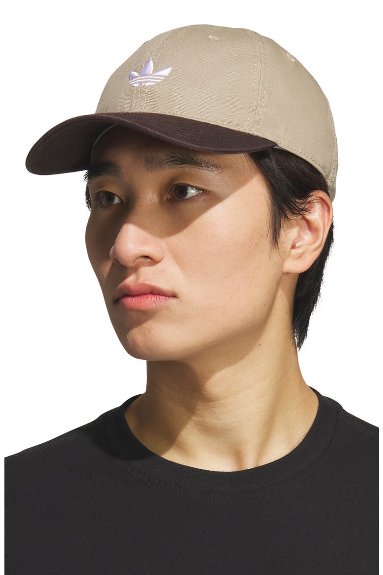 Trefoil Adjustable 6-Panel Baseball Cap, Alternate, color, DARK BEIGE