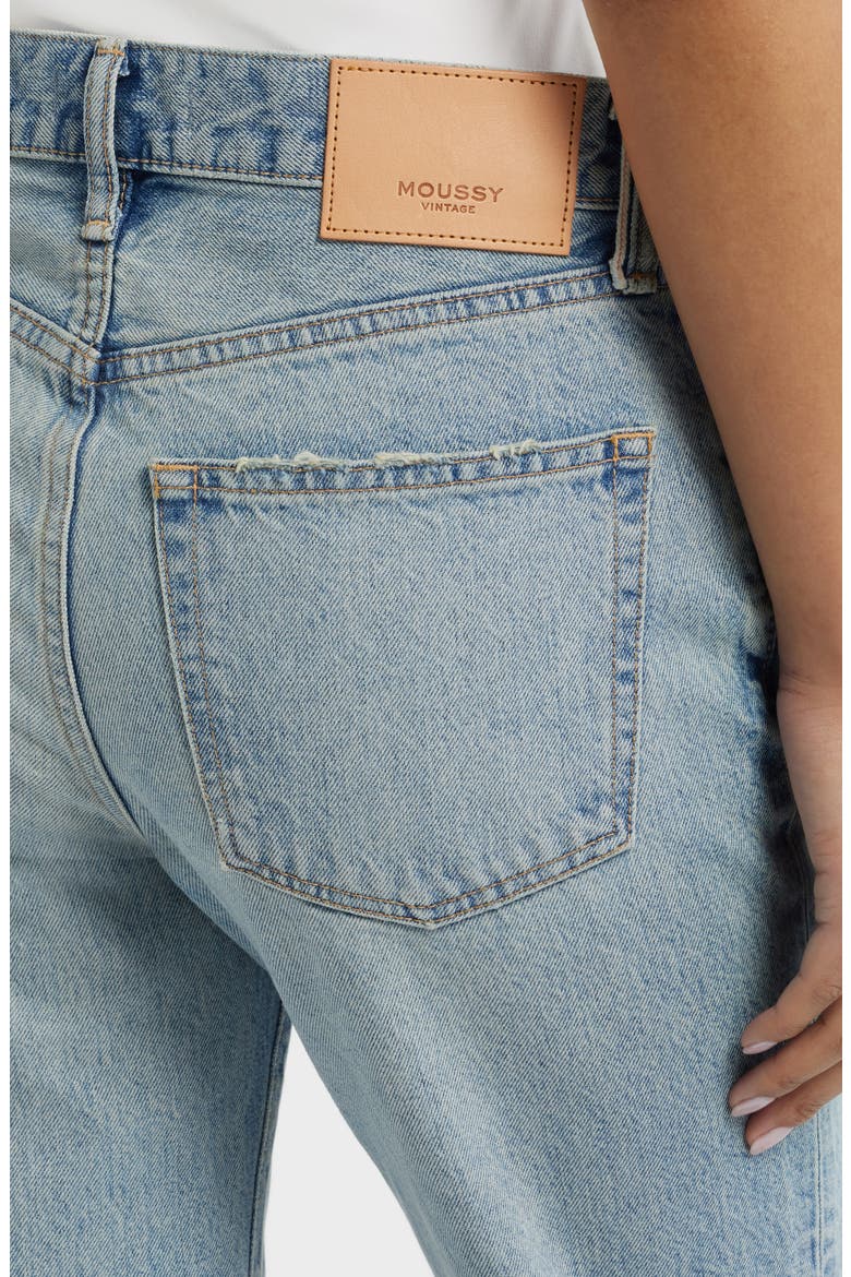 Copper High Waist Distressed Straight Leg Jeans, Alternate, color, LIGHT BLUE