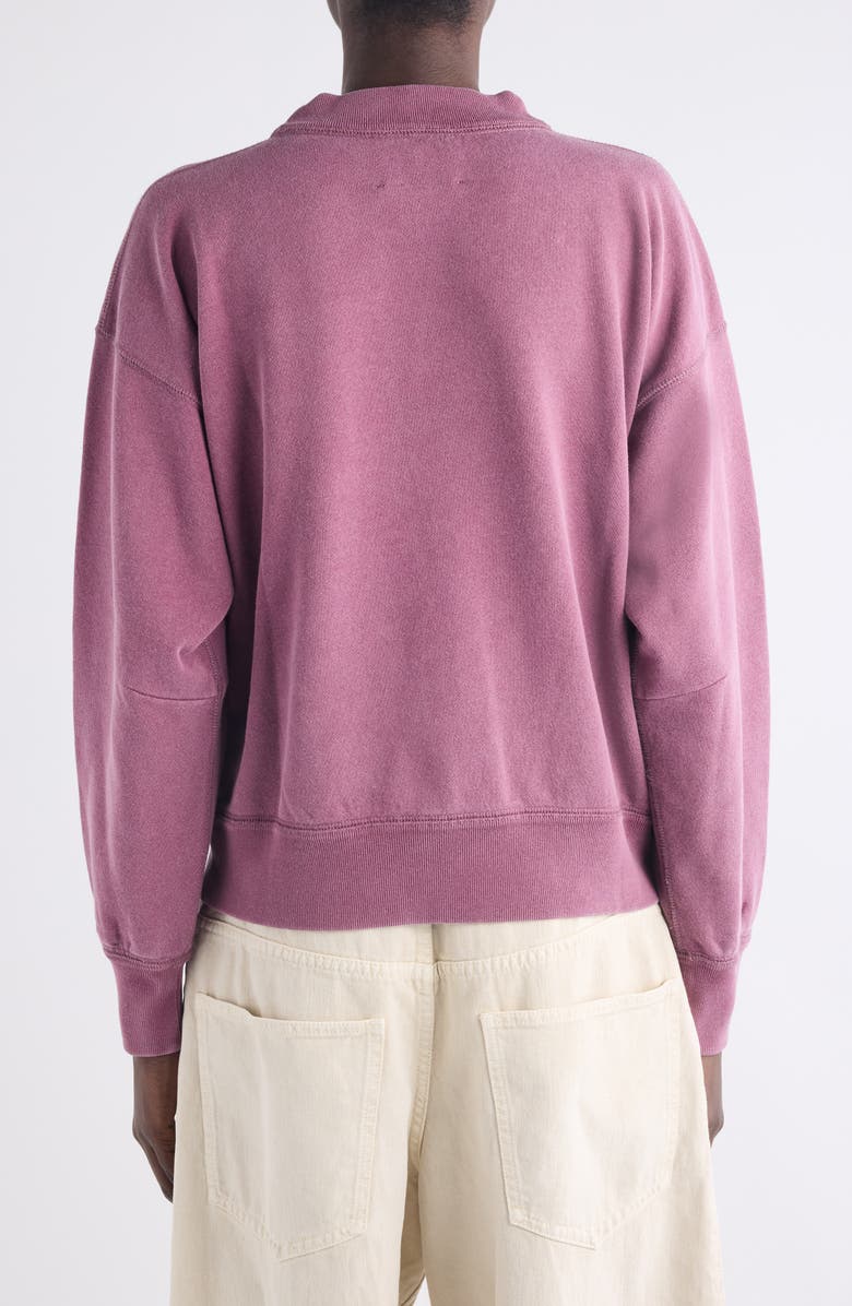 Isabel Marant Étoile Moby Logo Detail Cotton Blend Sweater, Alternate, color, Raspberry/ Ecru
