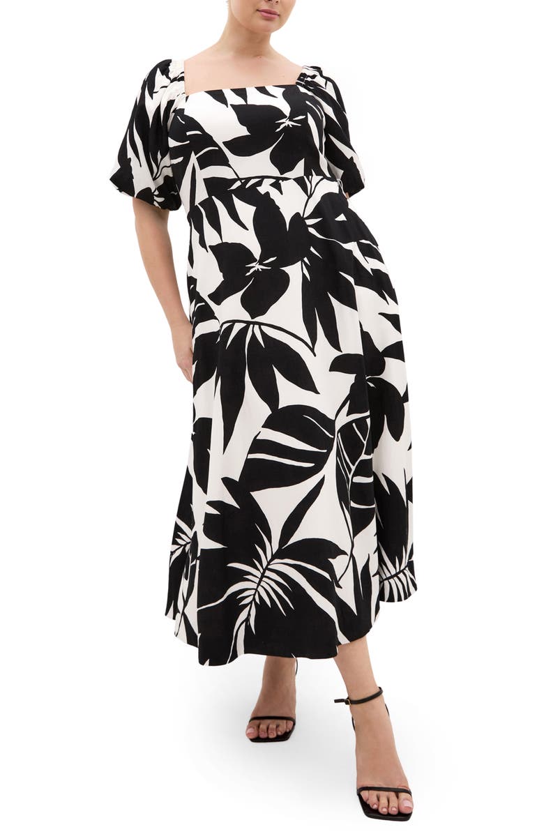 City Chic Collins Floral Print Maxi Dress, Main, color, 