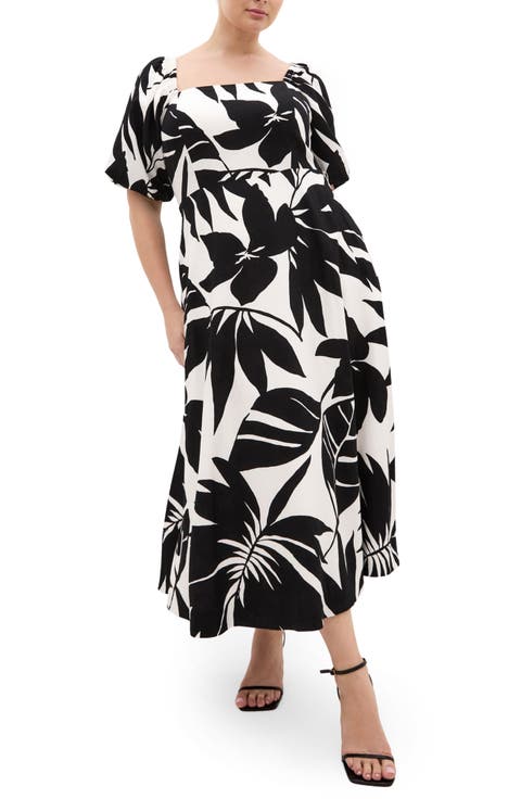 Collins Floral Print Maxi Dress (Plus)