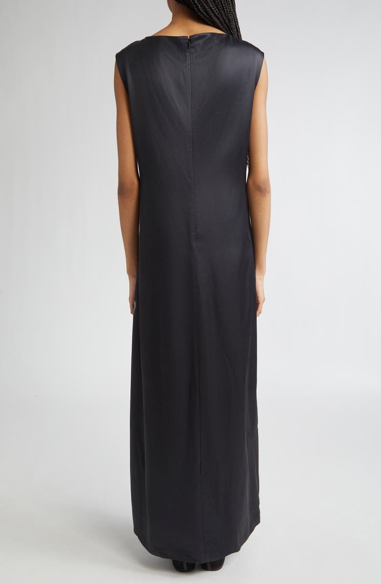 Lafayette 148 New York Charcoal Print Bateau Neck Gown, Alternate, color, 