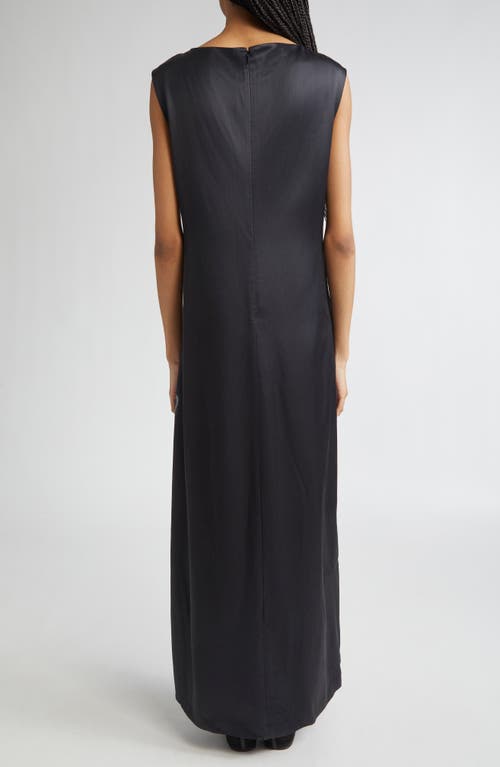 Lafayette 148 New York Charcoal Print Bateau Neck Gown