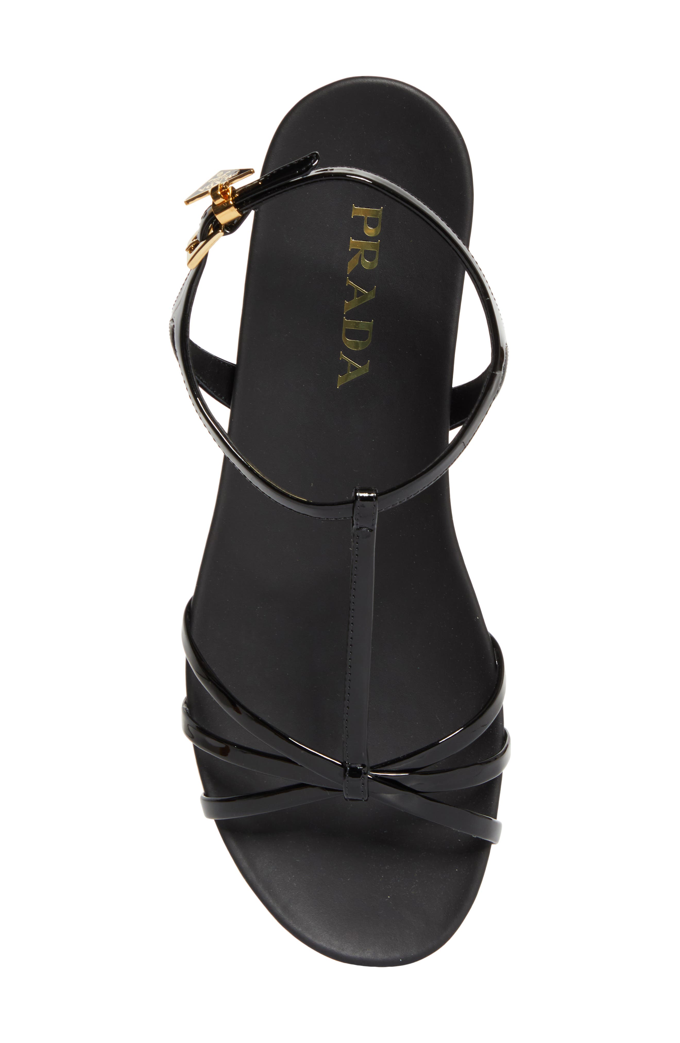 Prada Cage Strap Sandal, Alternate, color, Black
