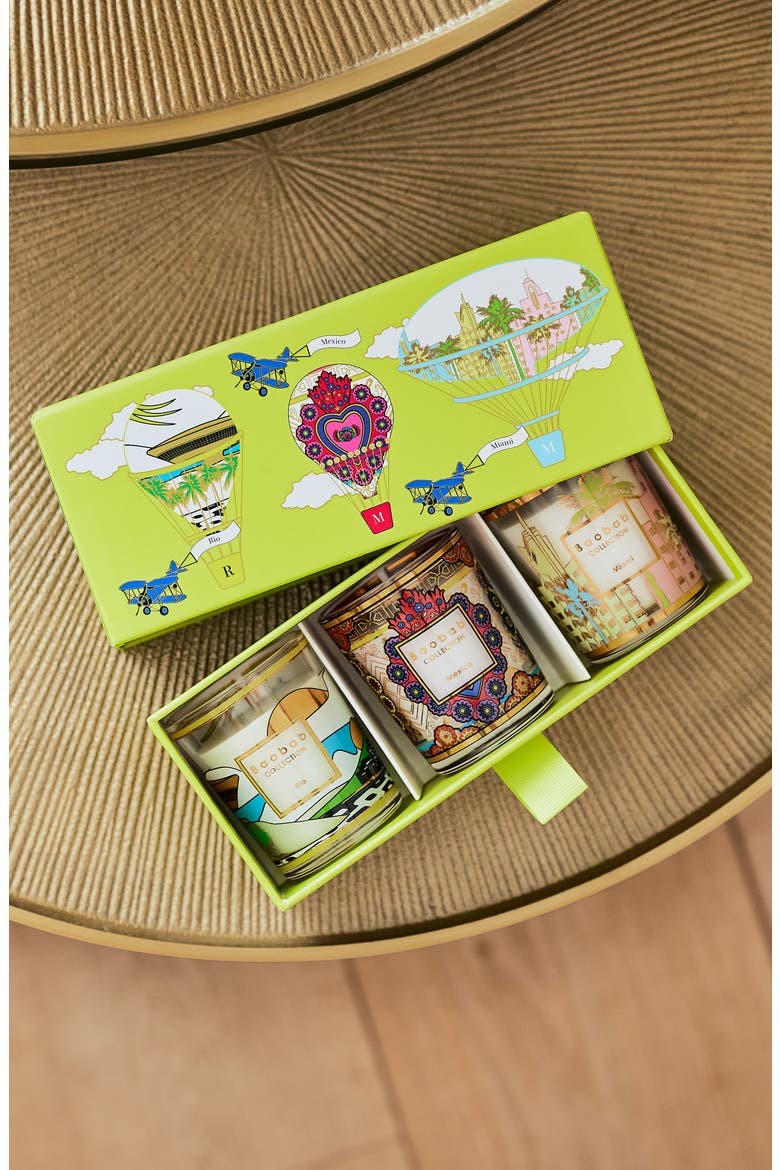 Rio-Mexico-Miami Travel Candle Trio, Alternate, color, MULTICOLOR