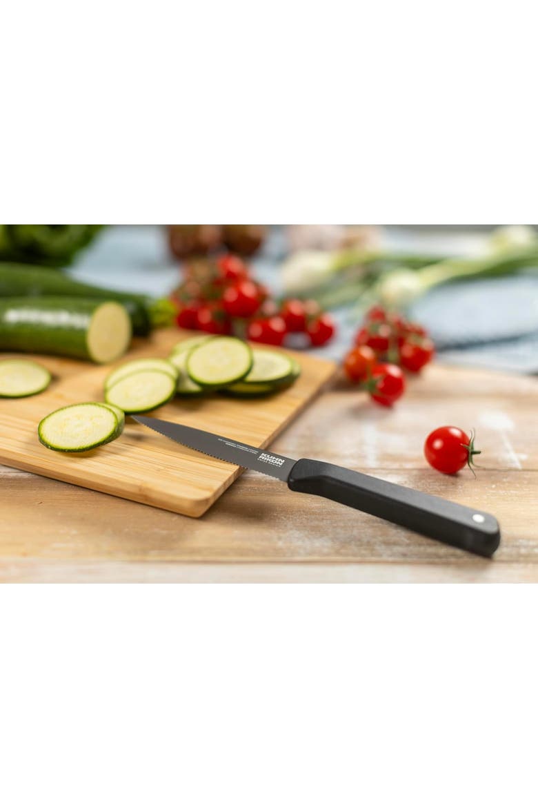 ICED Serrated Paring Knife 3.5-Inch, Ice Hardened German Stainless Blade, Alternate, color, Black