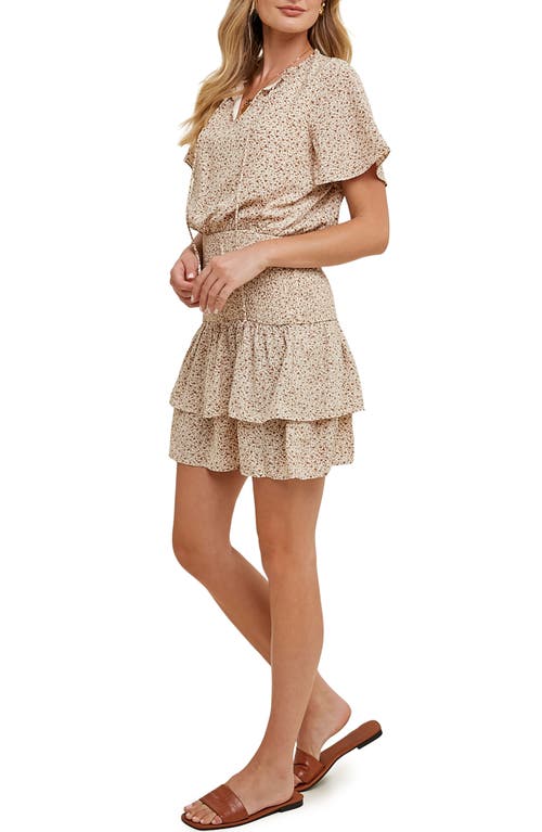 WISHLIST WISHLIST SMOCKED TIERED MINIDRESS