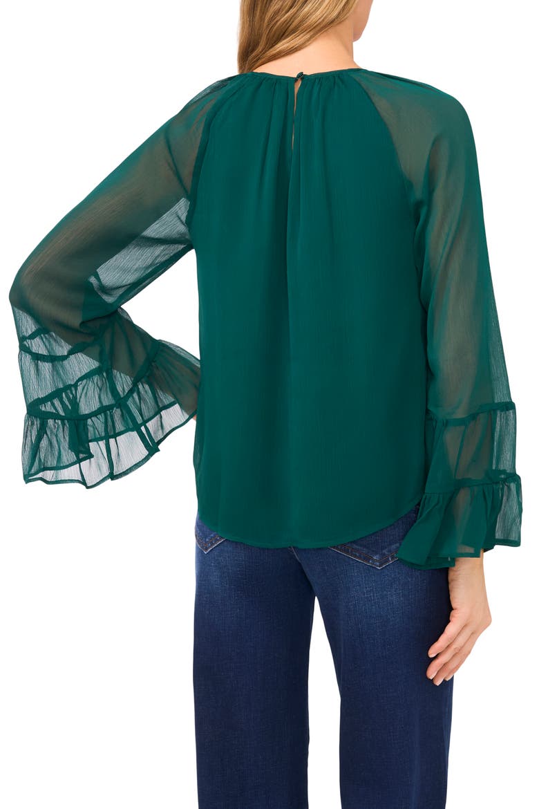 Tiered Sleeve Top, Alternate, color, DARK FOREST