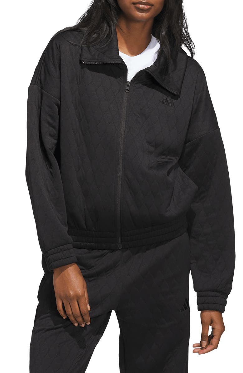 adidas Quilted Jacket, Main, color, Black