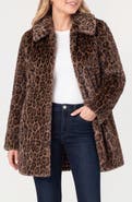 Liverpool Los Angeles Faux Fur Collared Coat