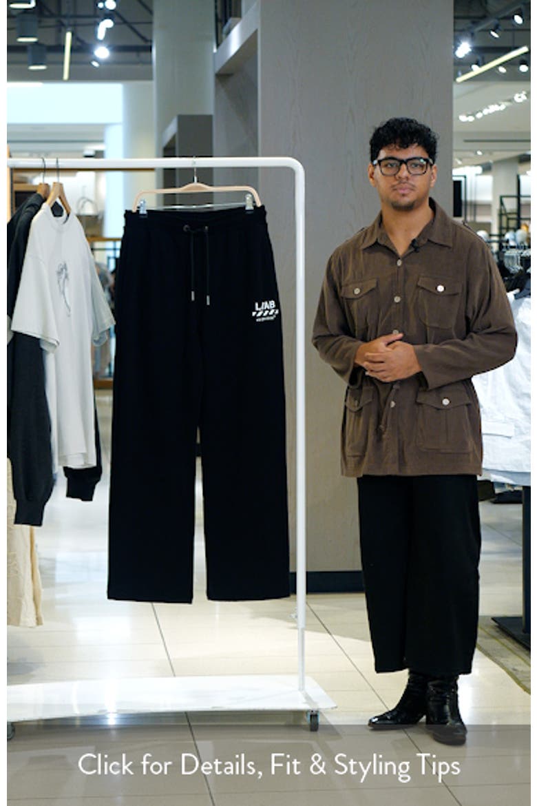 Diagonal Stripe Logo Cotton French Terry Sweatpants video