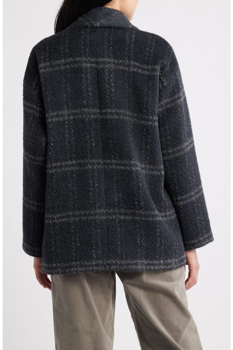 Shawl Collar Alpaca & Wool Blend Coat, Alternate, color, CHARCOAL