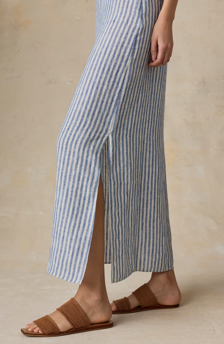 Faherty Sienna Stripe Linen Sundress, Alternate, color, Ocean Whisper