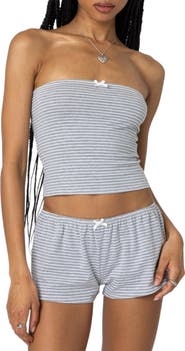 EDIKTED Astor Stripe Stretch Cotton Tube Top