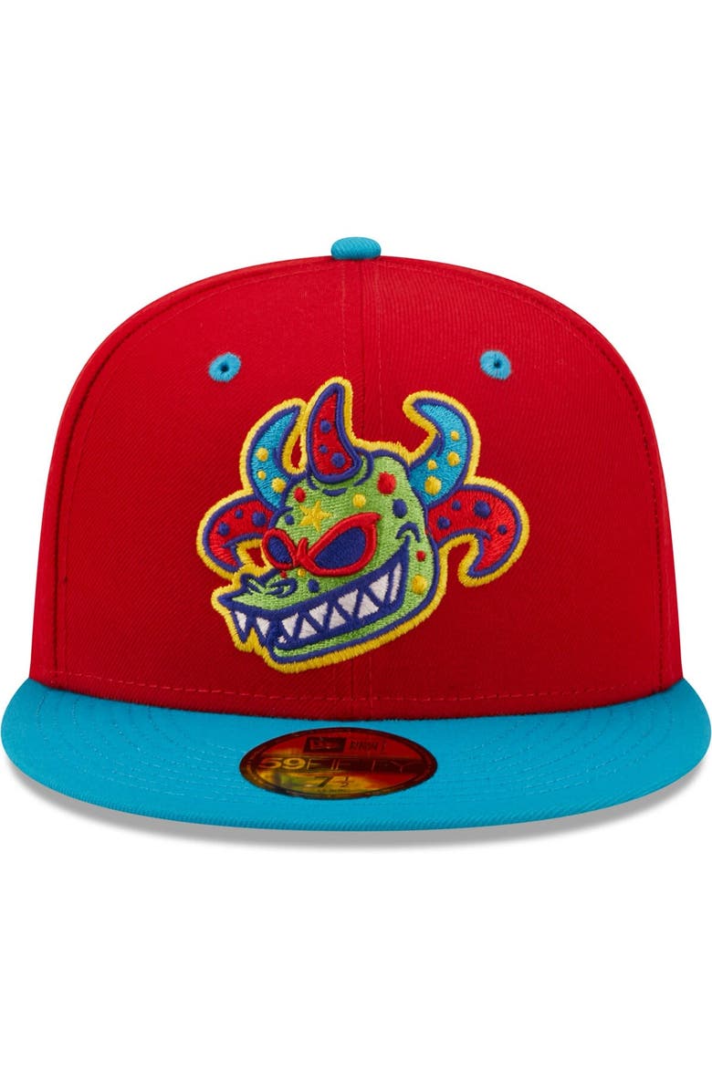 New Era Men's New Era Red/Turquoise Vejigantes de Scranton/Wilkes-Barre Copa De La Diversion 59FIFTY Fitted Hat, Alternate, color, Red