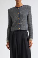 Balmain Glitter Fringe Tweed Cardigan