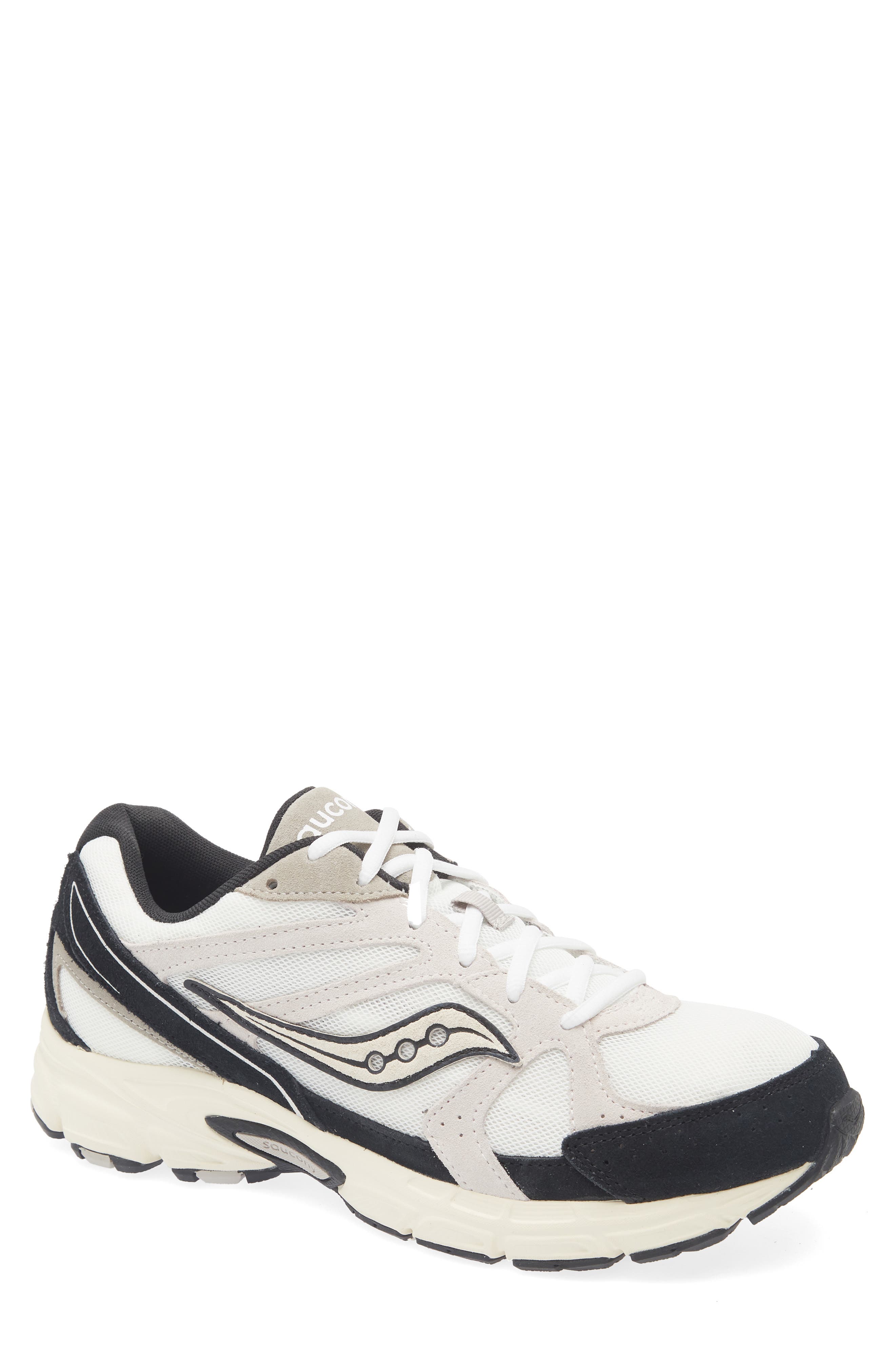 Saucony Ride Millennium Sneaker, Main, color, White/ Black-Suede