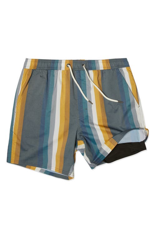 Ezekiel Canter Stripe Swim Shorts In Multi