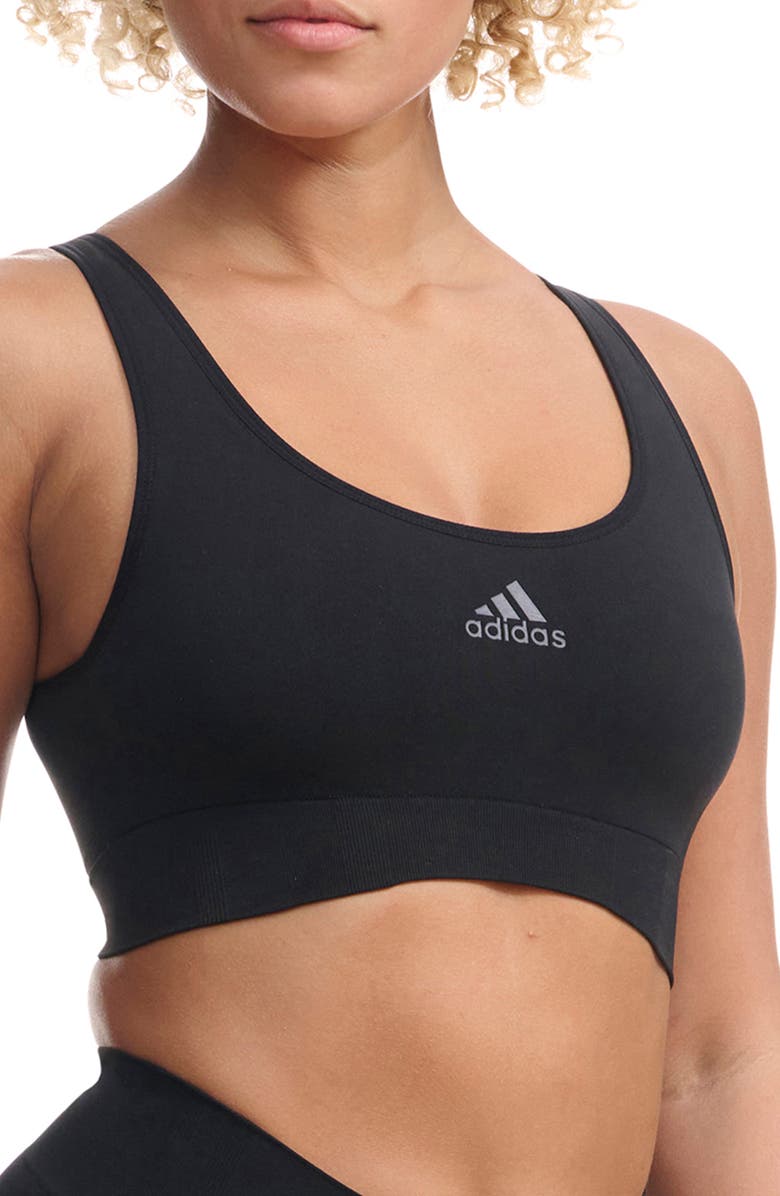 adidas Originals Scoop Lounge Sports Bra, Alternate, color, Black
