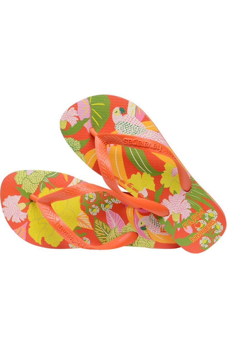 Havaianas x FARM Rio Flip Flop, Alternate, color, Sunset Orange