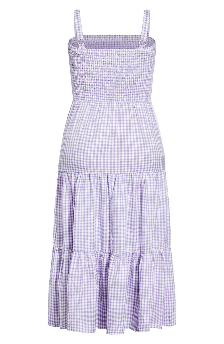 City Chic Gingham Sundress, Alternate, color, Lilac Gingham