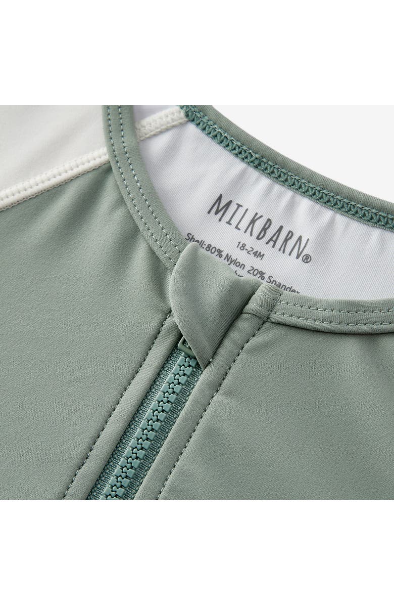 Milkbarn Zipper Top And Swim Trunks, Alternate, color, Mint Lobster