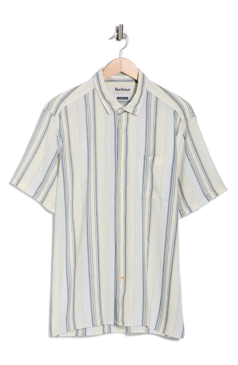 Barbour Westsand Regular Fit Stripe Short Sleeve Button-Up Shirt, Alternate, color, Bleached Blue