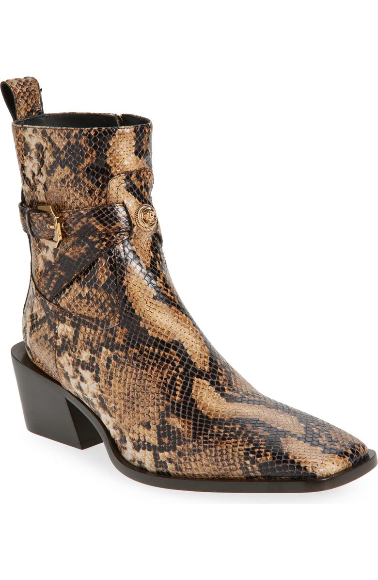 Versace Python Embossed Leather Boot, Main, color,