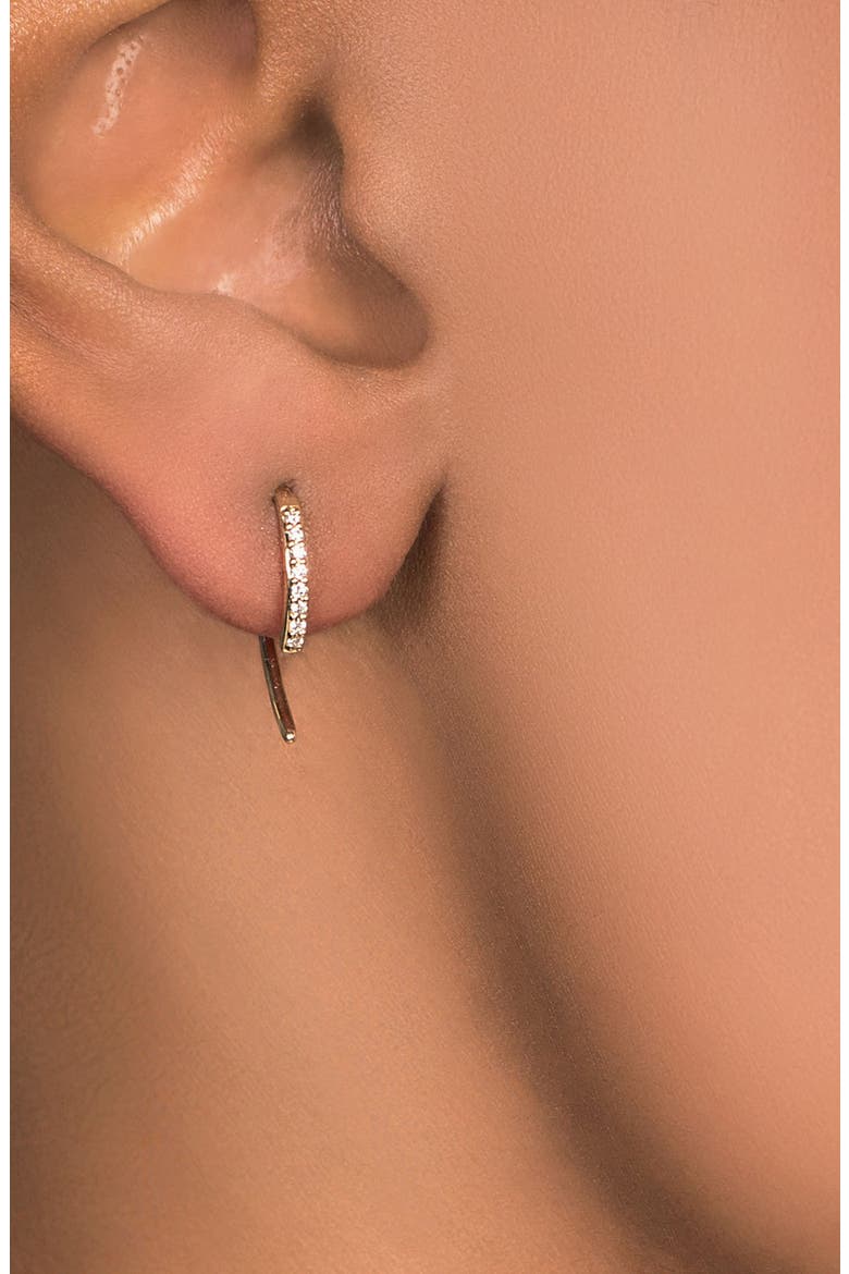 Hooked On Diamond Threader Earrings, Alternate, color, WHITE GOLD