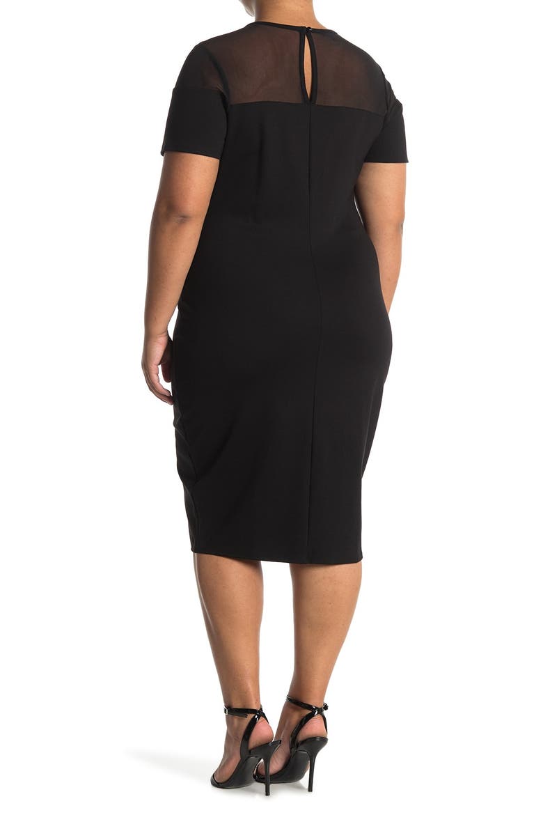Charlize Contrast Dress, Main, color, BLACK