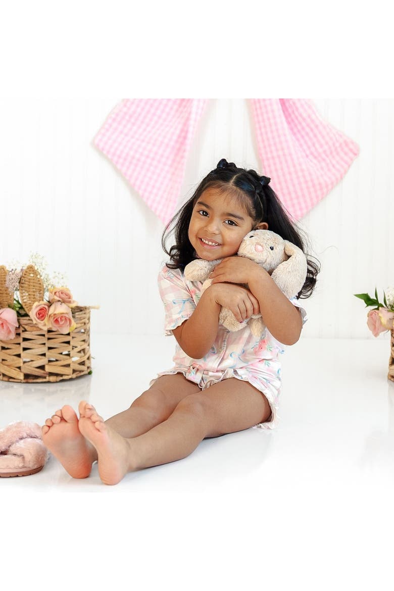 Gingham Trellis Lounge Set, Alternate, color, Soft Pink