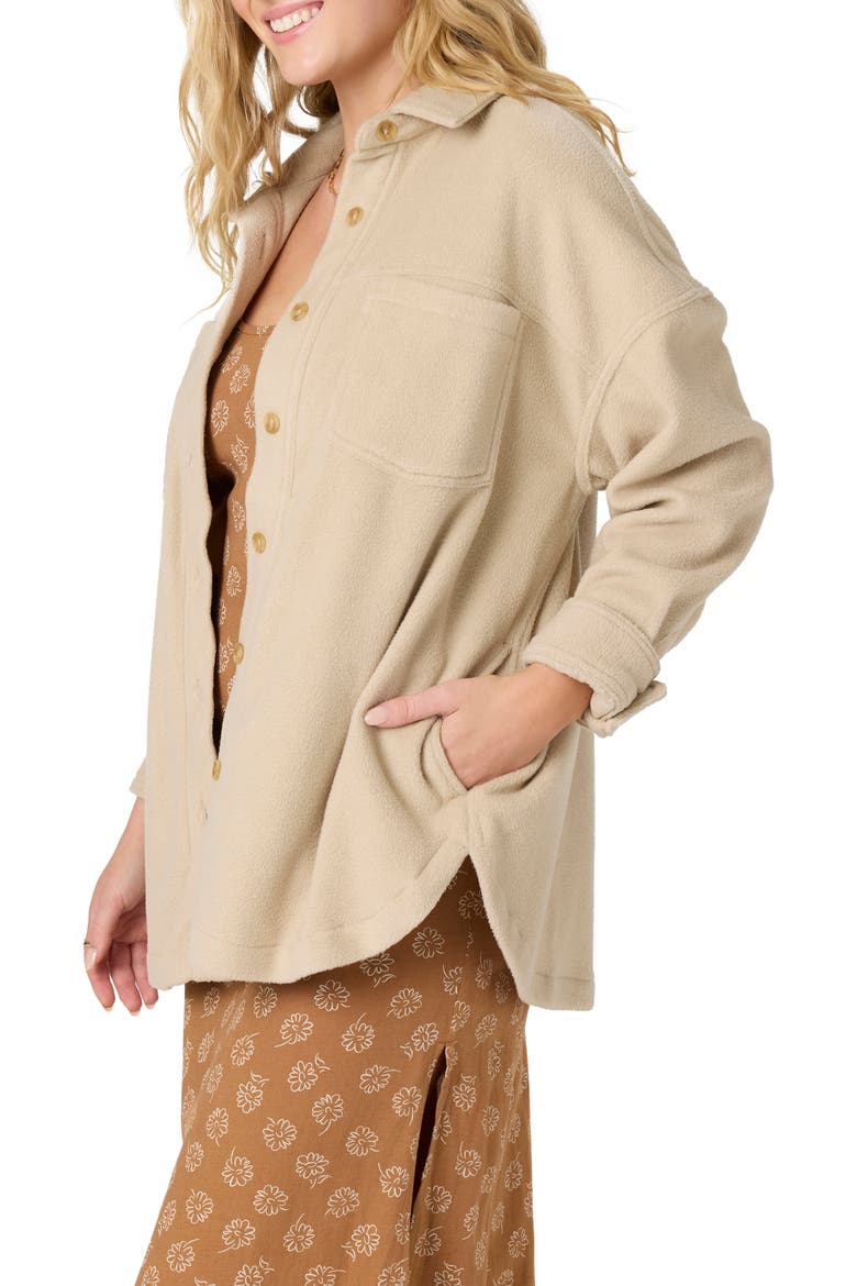 Rune Fleece Shirt Jacket, Alternate, color, CEMENT
