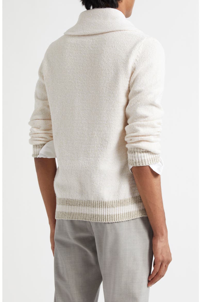 Shawl Collar Cardigan, Alternate, color, WHITE SAND AND WHITE