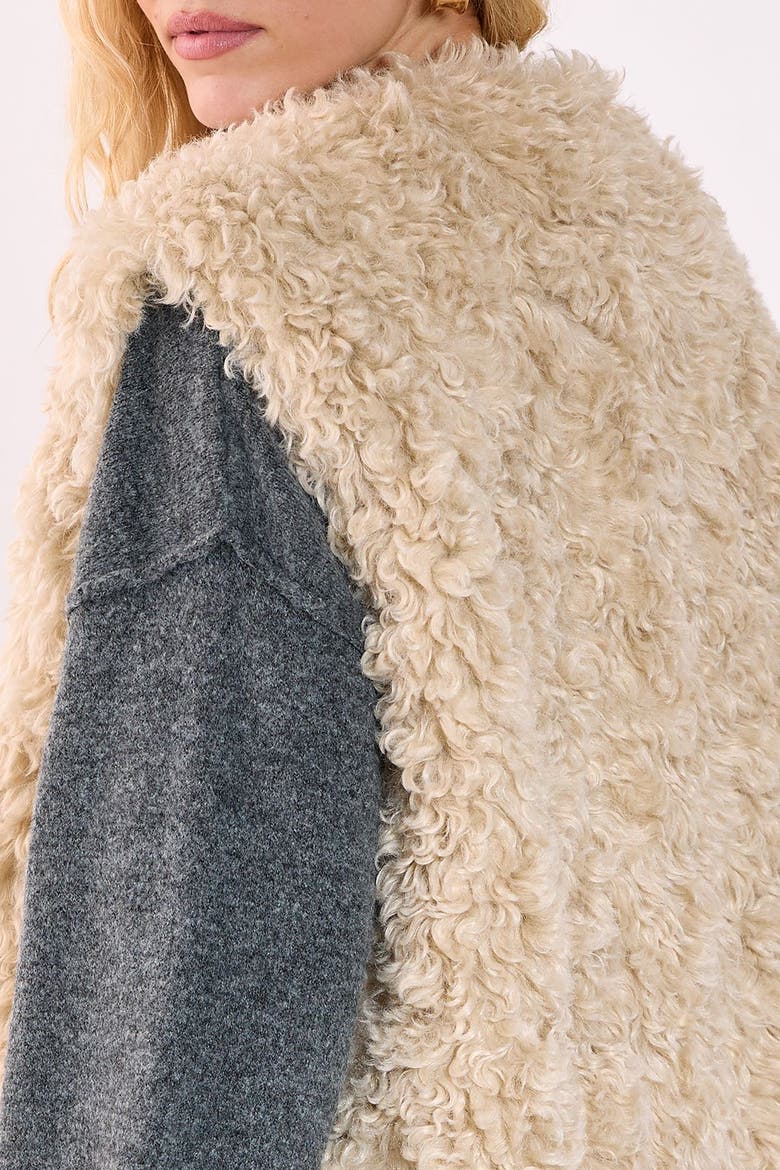 Curly Faux Fur Borg Gilet, Alternate, color, Ecru