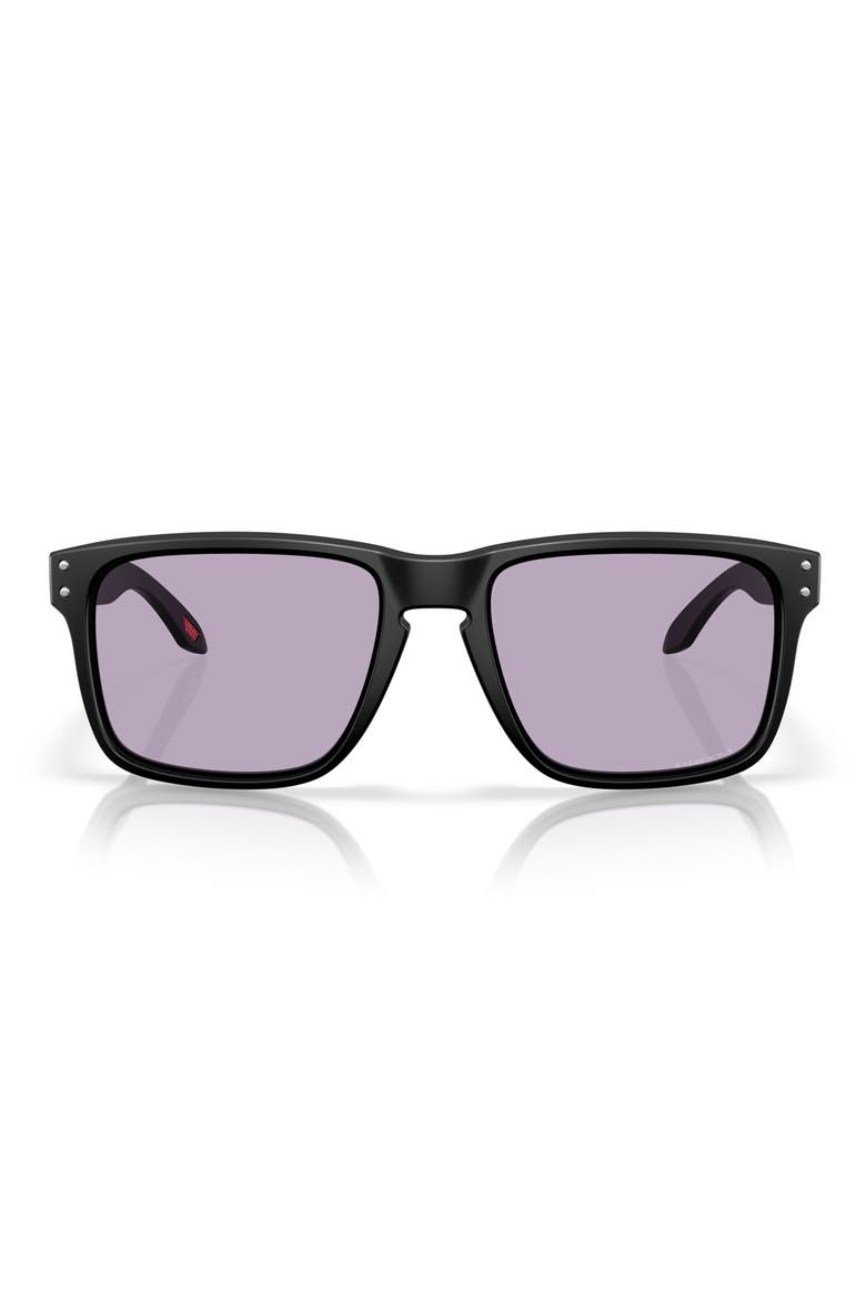 61mm Prizm™ Polarized Rectangular Sunglasses, Main, color, MATTE BLACK
