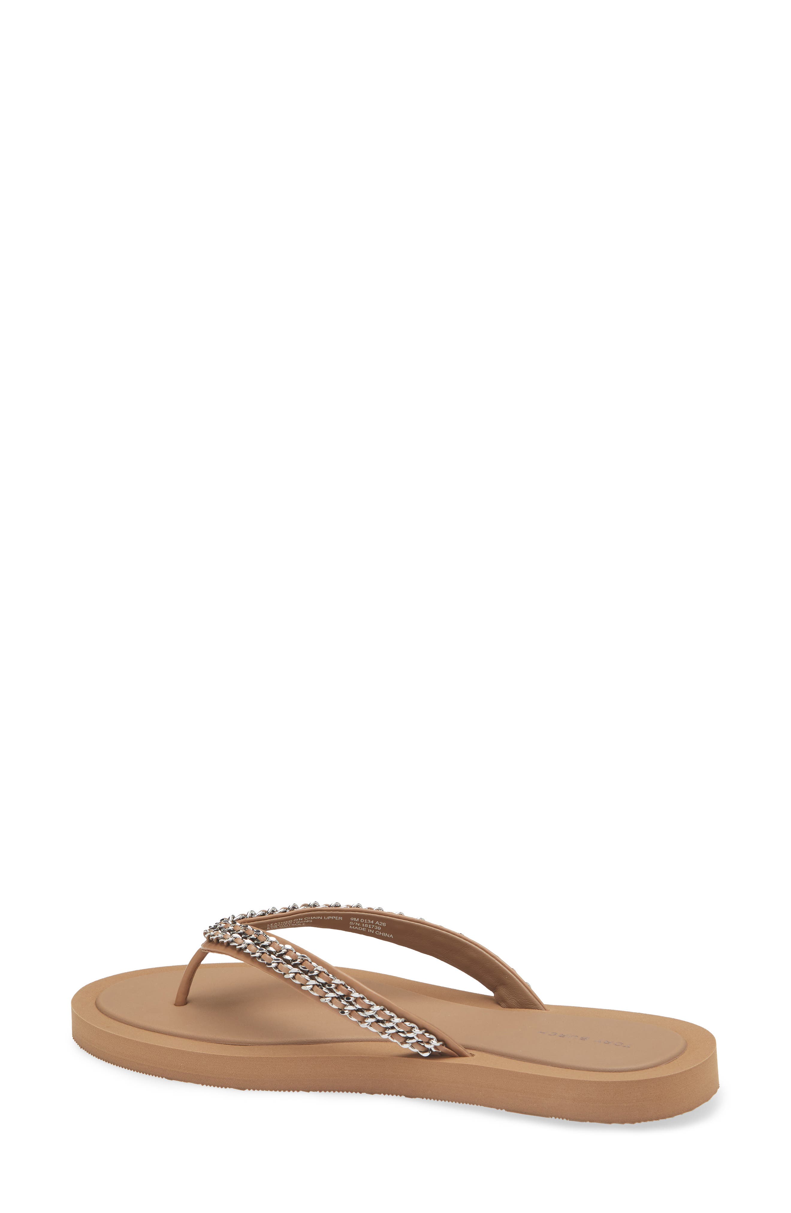 Kira Chain Flip Flop, Alternate, color, ALMOND FLOUR