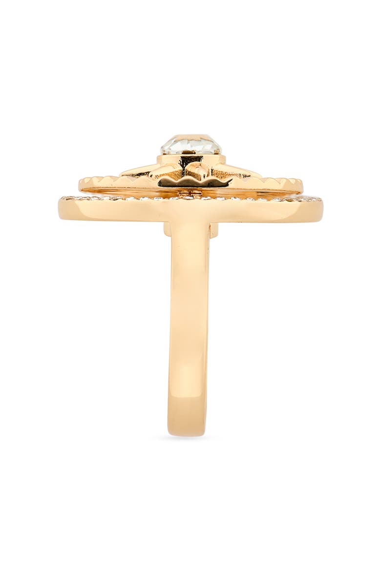 Cubic Zirconia Fluted Ring, Alternate, color, CLEAR- GOLD
