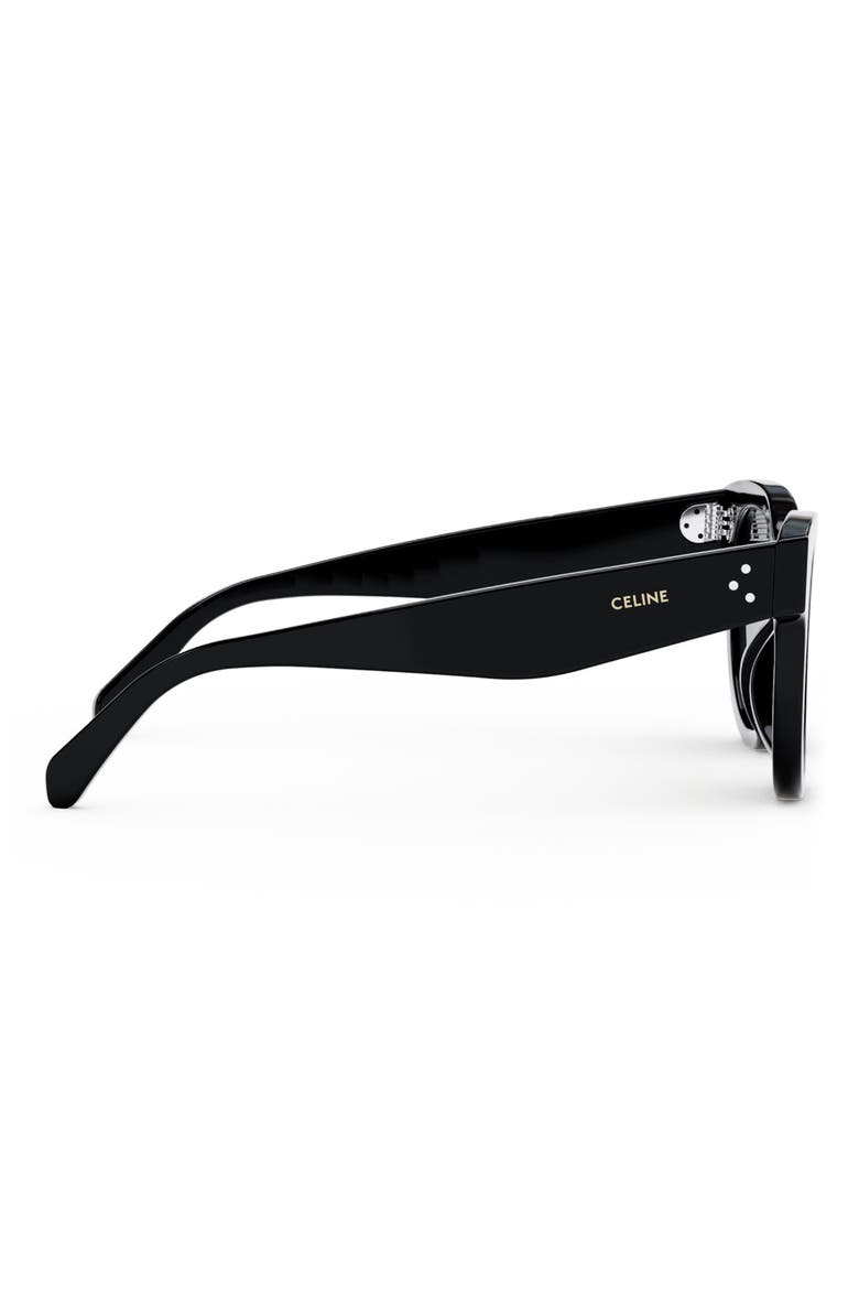 Bold 3 Dots 48mm Square Sunglasses, Alternate, color, SHINY BLACK / GRADIENT SMOKE