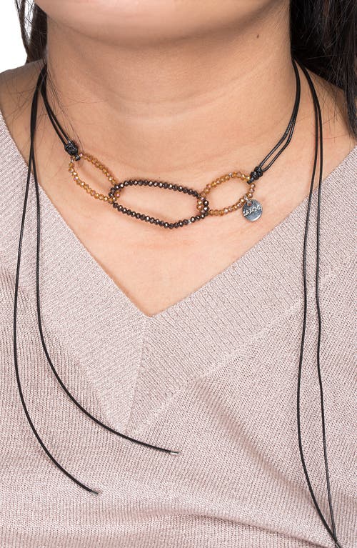 Saachi Beaded Oval Choker Necklace In Black