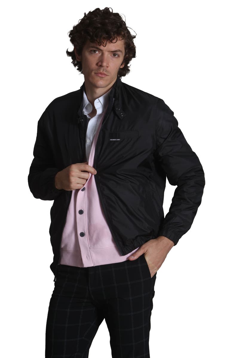 Members Only Men's Windbreaker Packable Jacket, Main, color, Black