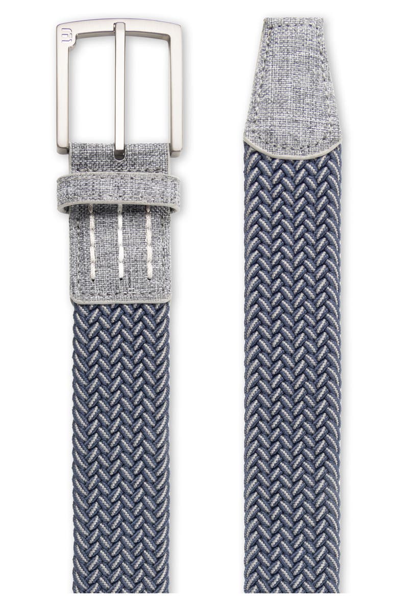 TravisMathew Cheers 2.0 Woven Elastic Belt, Alternate, color, Dark Blue/ Dark Grey