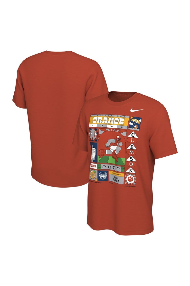 Men's Nike Orange Clemson Tigers 2022 Orange Bowl Illustrated T-Shirt, Main, color, Orange